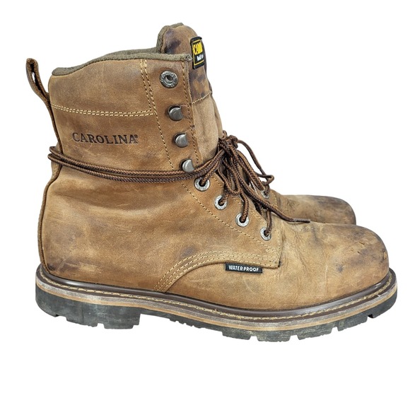 Carolina Installer Work Boots Mens 12 Extra Wide Brown Leather Waterproof CA3557 - Picture 1 of 15